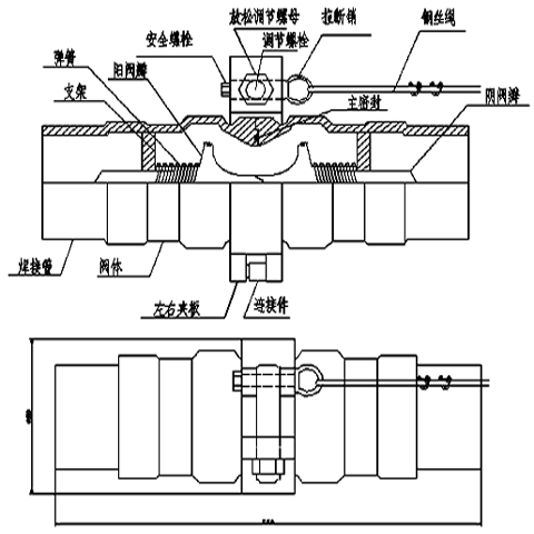 內螺紋鶴管拉斷閥規格尺寸
